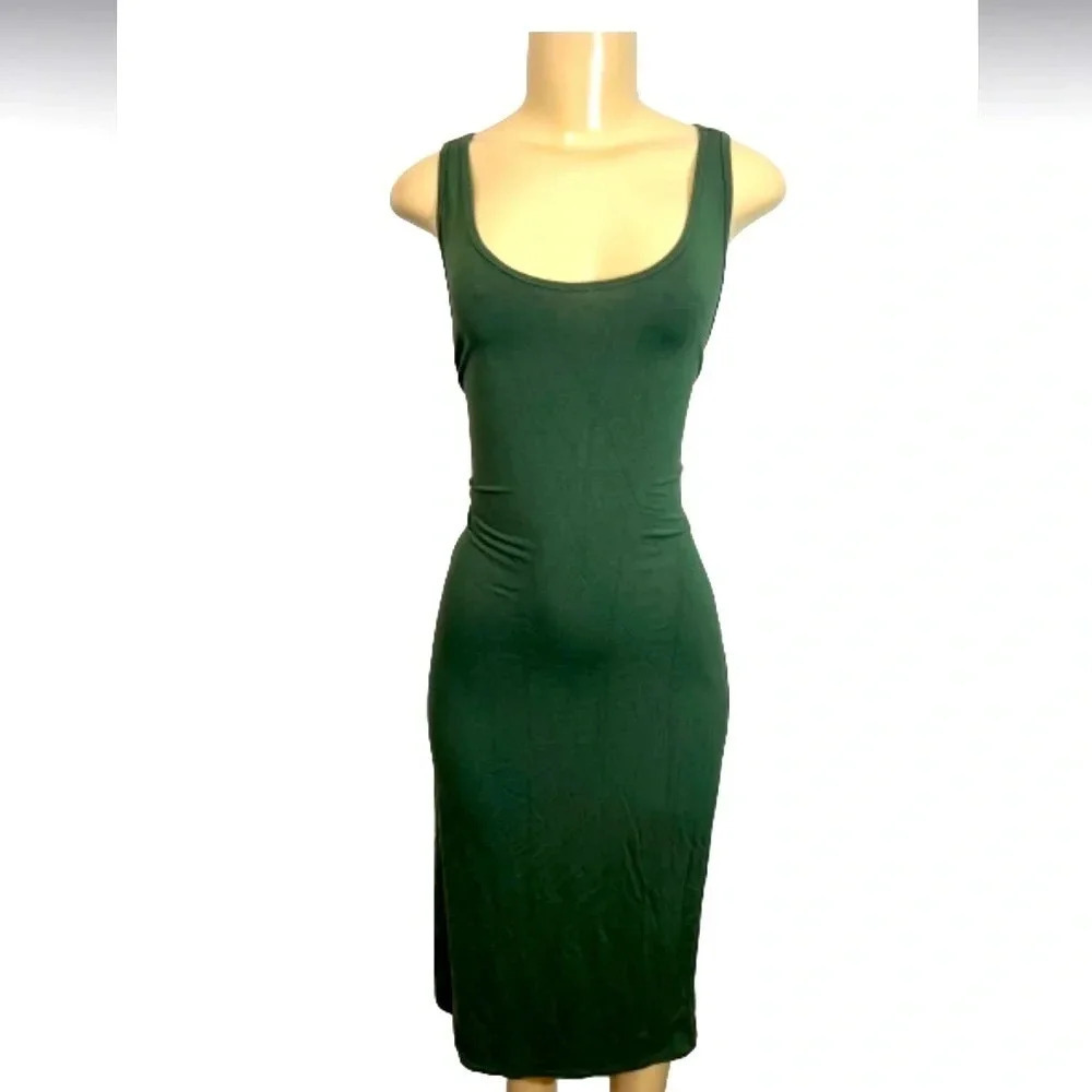 PHILOSOPHY OLIVE GREEN DRESS BODYCON SLEEVELESS SCOOP NECK SIZE MEDIUM‎